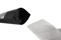 Σακουλάκια κραφτ τύπου Doy Pack, με κλείσιμο "zip", παράθυρο και δυνατότητα σφράγισης με θερμοκόλληση 100x35x150 mm - 100 τμχ