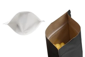 Σακουλάκια κραφτ τύπου Doy Pack, με κλείσιμο "zip", παράθυρο και δυνατότητα σφράγισης με θερμοκόλληση 120x40x180 mm - 100 τμχ-5