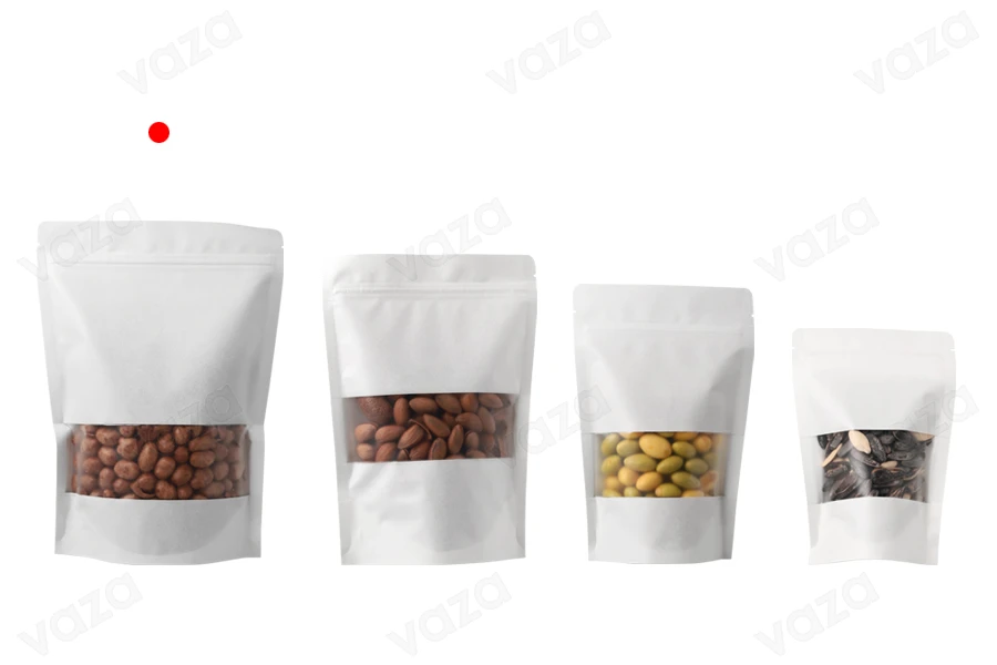 Σακουλάκια κραφτ τύπου Doy Pack, με κλείσιμο "zip", παράθυρο και δυνατότητα σφράγισης με θερμοκόλληση 160x40x220 mm - 100 τμχ Σακουλάκια κραφτ τύπου Doy Pack, με κλείσιμο "zip", παράθυρο και δυνατότητα σφράγισης με θερμοκόλληση 160x40x220 mm - 100 τμχ-εικόνα_σύνθεση