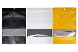 Σακουλάκια αλουμινίου τύπου Doy Pack 200x50x300 mm με κλείσιμο "zip", παράθυρο και δυνατότητα σφράγισης με θερμοκόλληση - 100 τμχ-3