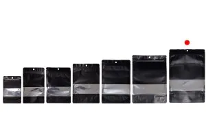 Σακουλάκια αλουμινίου τύπου Doy Pack 200x50x300 mm με κλείσιμο "zip", παράθυρο και δυνατότητα σφράγισης με θερμοκόλληση - 100 τμχ-5
