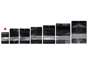 Doy Pack-Aluminiumbeutel 100x30x150mm mit Reißverschluss und Fenster und Möglichkeit zum Heißsiegeln - 100 Stück-3