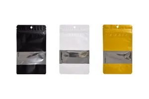 Doy Pack-Aluminiumbeutel 120x40x200 mm mit Reißverschluss, Fenster und Möglichkeit zum Versiegeln mit Heißsiegeln - 100 Stück-3