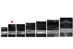 Doy Pack-Aluminiumbeutel 120x40x200 mm mit Reißverschluss, Fenster und Möglichkeit zum Versiegeln mit Heißsiegeln - 100 Stück-5