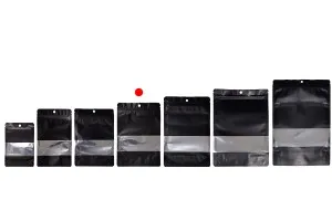 Σακουλάκια αλουμινίου τύπου Doy Pack 150x40x220 mm με κλείσιμο "zip", παράθυρο και δυνατότητα σφράγισης με θερμοκόλληση - 100 τμχ-5