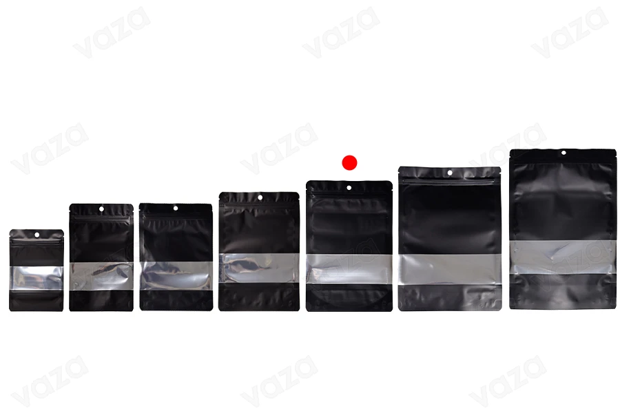Σακουλάκια αλουμινίου τύπου Doy Pack 160x40x240 mm με κλείσιμο "zip", παράθυρο και δυνατότητα σφράγισης με θερμοκόλληση - 100 τμχ Σακουλάκια αλουμινίου τύπου Doy Pack 160x40x240 mm με κλείσιμο "zip", παράθυρο και δυνατότητα σφράγισης με θερμοκόλληση - 100 τμχ-εικόνα_σύνθεση