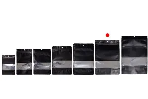 Σακουλάκια αλουμινίου τύπου Doy Pack 180x40x260 mm με κλείσιμο "zip", παράθυρο και δυνατότητα σφράγισης με θερμοκόλληση - 100 τμχ-5