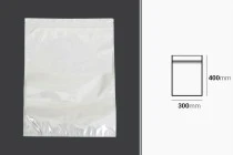 Σακουλάκια πλαστικά 300x400 mm με κλείσιμο zip, λευκή πίσω όψη και διάφανο μπροστά - 100 τμχ