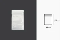 Σακουλάκια πλαστικά 60x100 mm με κλείσιμο zip, λευκή πίσω όψη και διάφανο μπροστά - 100 τμχ Σακουλάκια πλαστικά 60x100 mm με κλείσιμο zip, λευκή πίσω όψη και διάφανο μπροστά - 100 τμχ