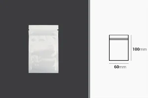 Σακουλάκια πλαστικά 60x100 mm με κλείσιμο zip, λευκή πίσω όψη και διάφανο μπροστά - 100 τμχ-2