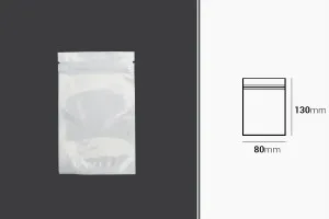 Σακουλάκια πλαστικά 80x130 mm με κλείσιμο zip, λευκή πίσω όψη και διάφανο μπροστά - 100 τμχ-2