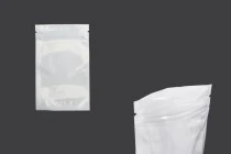 Σακουλάκια πλαστικά 80x130 mm με κλείσιμο zip, λευκή πίσω όψη και διάφανο μπροστά - 100 τμχ