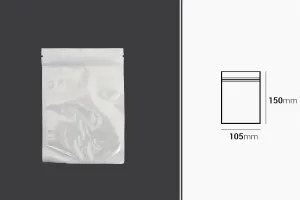 Σακουλάκια πλαστικά 105x150 mm με κλείσιμο zip, λευκή πίσω όψη και διάφανο μπροστά - 100 τμχ-2
