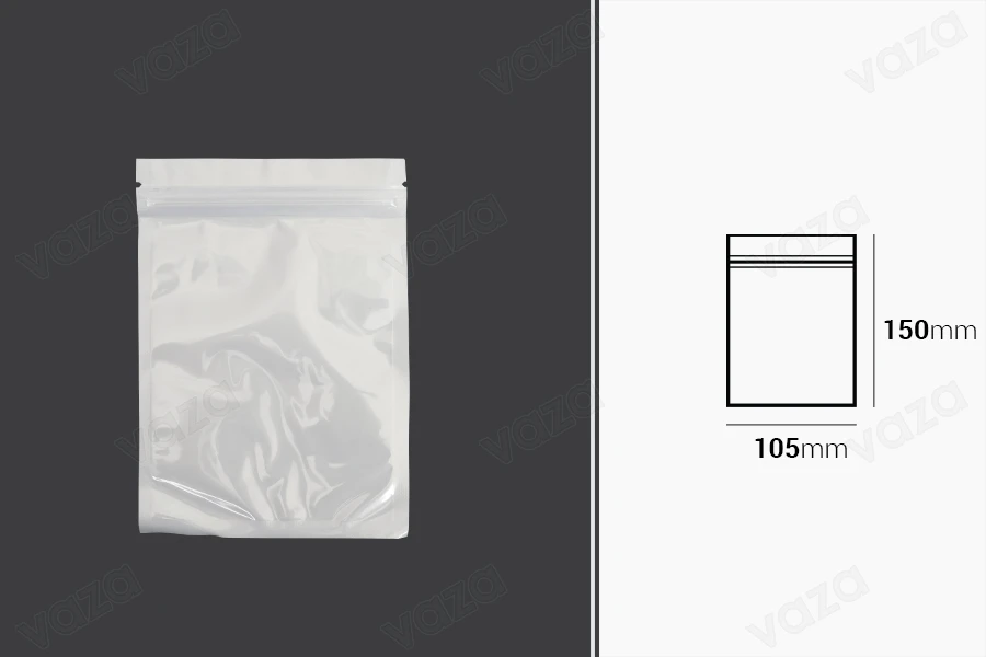 Σακουλάκια πλαστικά 105x150 mm με κλείσιμο zip, λευκή πίσω όψη και διάφανο μπροστά - 100 τμχ Σακουλάκια πλαστικά 105x150 mm με κλείσιμο zip, λευκή πίσω όψη και διάφανο μπροστά - 100 τμχ-εικόνα_διαστάσεις