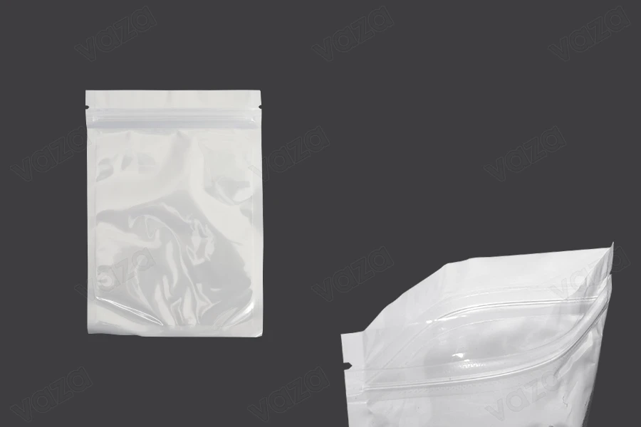Σακουλάκια πλαστικά 105x150 mm με κλείσιμο zip, λευκή πίσω όψη και διάφανο μπροστά - 100 τμχ Σακουλάκια πλαστικά 105x150 mm με κλείσιμο zip, λευκή πίσω όψη και διάφανο μπροστά - 100 τμχ-