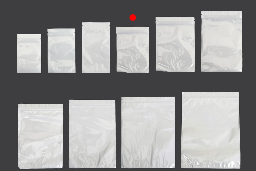 Σακουλάκια πλαστικά 105x150 mm με κλείσιμο zip, λευκή πίσω όψη και διάφανο μπροστά - 100 τμχ