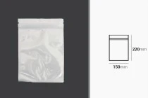 Σακουλάκια πλαστικά 150x220 mm με κλείσιμο zip, λευκή πίσω όψη και διάφανο μπροστά - 100 τμχ Σακουλάκια πλαστικά 150x220 mm με κλείσιμο zip, λευκή πίσω όψη και διάφανο μπροστά - 100 τμχ