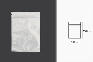 Σακουλάκια πλαστικά 150x220 mm με κλείσιμο zip, λευκή πίσω όψη και διάφανο μπροστά - 100 τμχ-2
