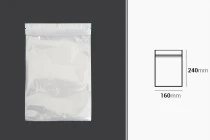 Σακουλάκια πλαστικά 160x240 mm με κλείσιμο zip, λευκή πίσω όψη και διάφανο μπροστά - 100 τμχ Σακουλάκια πλαστικά 160x240 mm με κλείσιμο zip, λευκή πίσω όψη και διάφανο μπροστά - 100 τμχ