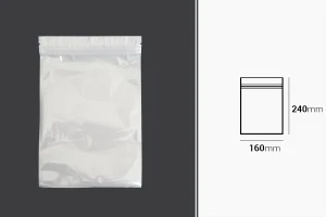 Σακουλάκια πλαστικά 160x240 mm με κλείσιμο zip, λευκή πίσω όψη και διάφανο μπροστά - 100 τμχ-2
