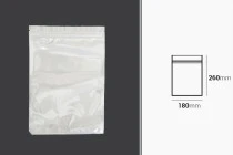 Σακουλάκια πλαστικά 180x260 mm με κλείσιμο zip, λευκή πίσω όψη και διάφανο μπροστά - 100 τμχ