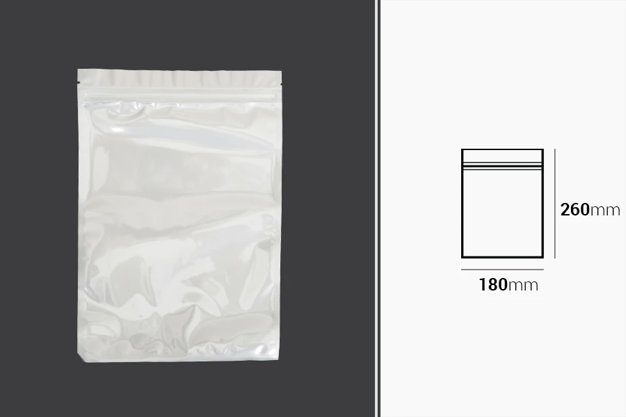 Σακουλάκια πλαστικά 180x260 mm με κλείσιμο zip, λευκή πίσω όψη και διάφανο μπροστά - 100 τμχ