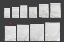 Σακουλάκια πλαστικά 180x260 mm με κλείσιμο zip, λευκή πίσω όψη και διάφανο μπροστά - 100 τμχ