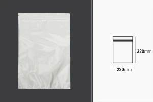 Σακουλάκια πλαστικά 220x320 mm με κλείσιμο zip, λευκή πίσω όψη και διάφανο μπροστά - 100 τμχ-2