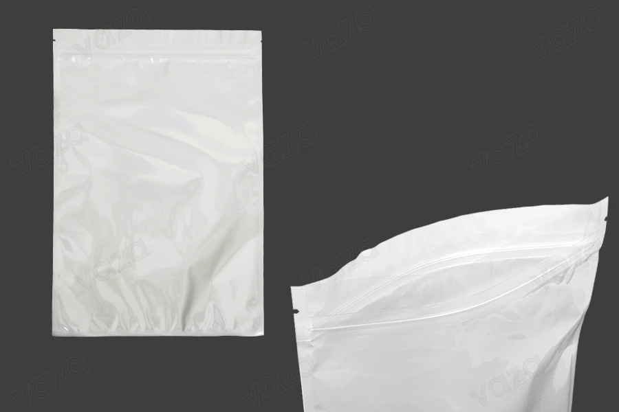 Σακουλάκια πλαστικά 220x320 mm με κλείσιμο zip, λευκή πίσω όψη και διάφανο μπροστά - 100 τμχ-