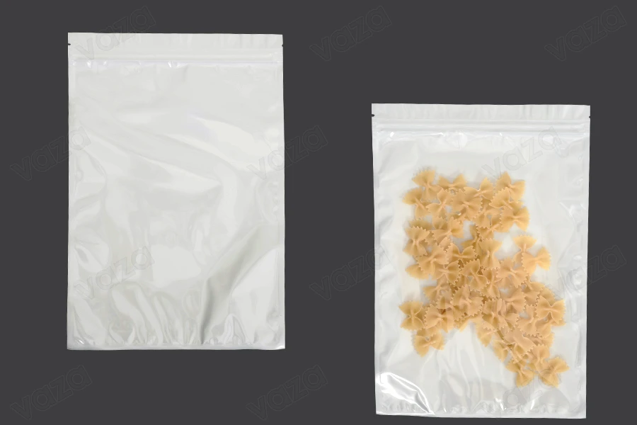 Σακουλάκια πλαστικά 220x320 mm με κλείσιμο zip, λευκή πίσω όψη και διάφανο μπροστά - 100 τμχ-εικόνα_προϊοντική