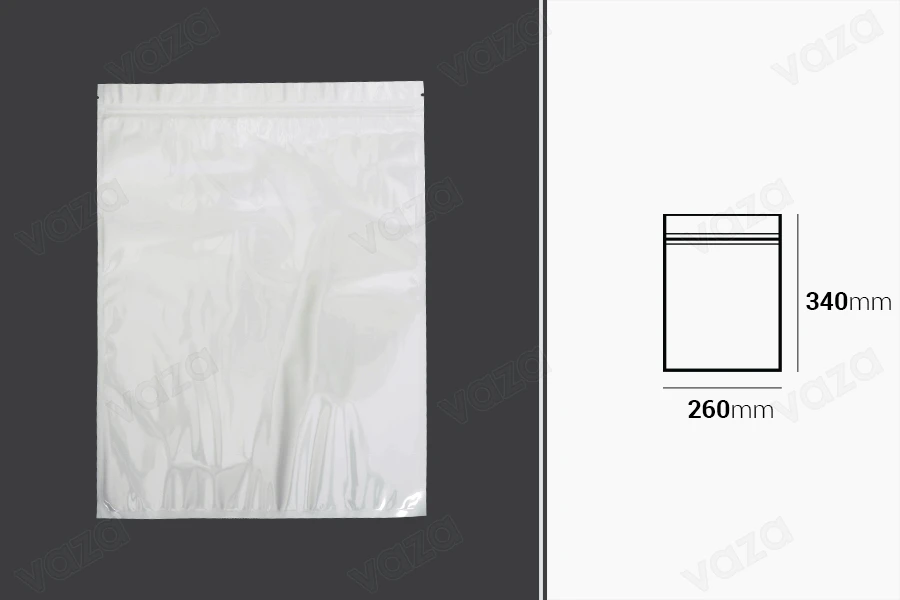 Σακουλάκια πλαστικά 260x340 mm με κλείσιμο zip, λευκή πίσω όψη και διάφανο μπροστά- 100 τμχ-εικόνα_διαστάσεις