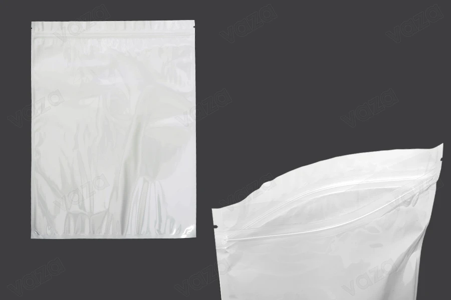 Σακουλάκια πλαστικά 260x340 mm με κλείσιμο zip, λευκή πίσω όψη και διάφανο μπροστά- 100 τμχ-