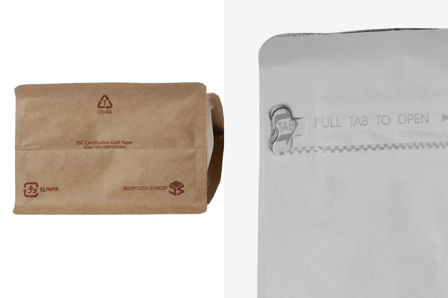 Standbodenbeutel mit Druckverschluss aus Kraftpapier mit Ventil, verschließbar, 145x100x335mm - 25 Stücke Standbodenbeutel mit Druckverschluss aus Kraftpapier mit Ventil, verschließbar, 145x100x335mm - 25 Stücke