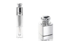 Θήκη για lip gloss 5 ml διάφανο με ασημί