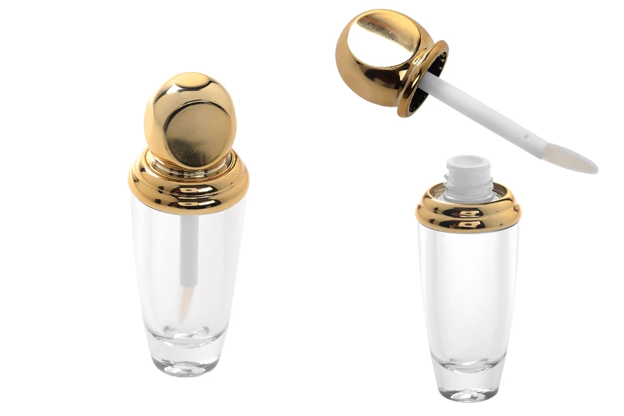 10ml transparent - golden lip gloss case 10ml transparent - golden lip gloss case