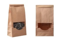 Kraft Beutel 120x60x245 mm mit Sichtfenster und Draht (tin tie) Kraft Beutel 120x60x245 mm mit Sichtfenster und Draht (tin tie)