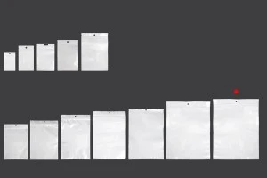 Σακουλάκια πλαστικά με κλείσιμο zip 300x400 mm, λευκή πίσω όψη και διάφανο μπροστά, με τρύπα και δυνατότητα σφράγισης με θερμοκόλληση - 100 τμχ-6