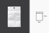 Σακουλάκια πλαστικά λευκά με κλείσιμο zip 80x130 mm, με τρύπα και δυνατότητα σφράγισης με θερμοκόλληση - 100 τμχ