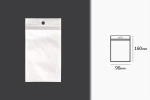 Σακουλάκια πλαστικά με κλείσιμο zip 90x160 mm, λευκή πίσω όψη και διάφανο μπροστά, με στρογγυλή τρύπα και δυνατότητα σφράγισης με θερμοκόλληση - 100 τμχ-2