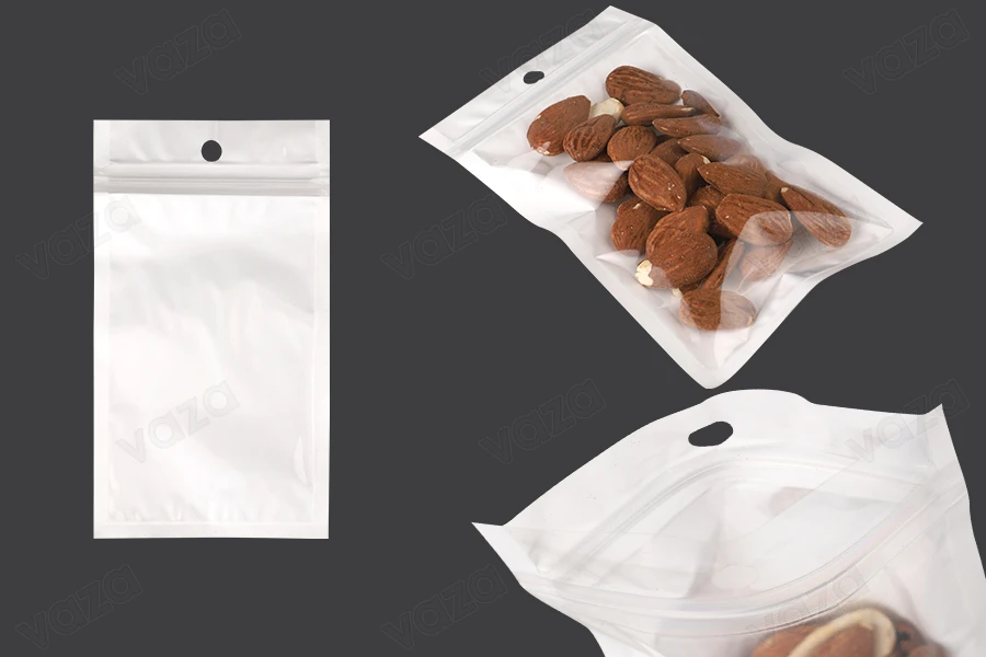 Plastikbeutel 90x160mm mit Druckverschluss und Loch -100 Stücke-produktbild