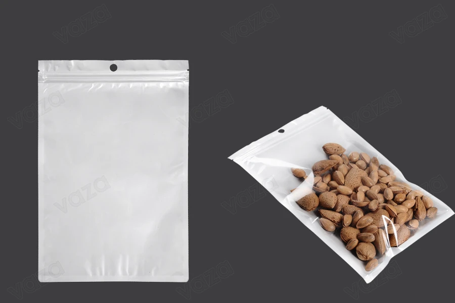 Σακουλάκια πλαστικά με κλείσιμο zip 160x240 mm, λευκή πίσω όψη και διάφανο μπροστά, με τρύπα και δυνατότητα σφράγισης με θερμοκόλληση - 100 τμχ Σακουλάκια πλαστικά με κλείσιμο zip 160x240 mm, λευκή πίσω όψη και διάφανο μπροστά, με τρύπα και δυνατότητα σφράγισης με θερμοκόλληση - 100 τμχ-εικόνα_προϊοντική