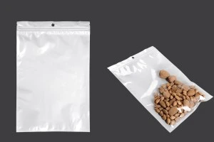 Σακουλάκια πλαστικά με κλείσιμο zip 200x300 mm, λευκή πίσω όψη και διάφανο μπροστά, με τρύπα και δυνατότητα σφράγισης με θερμοκόλληση - 100 τμχ-1