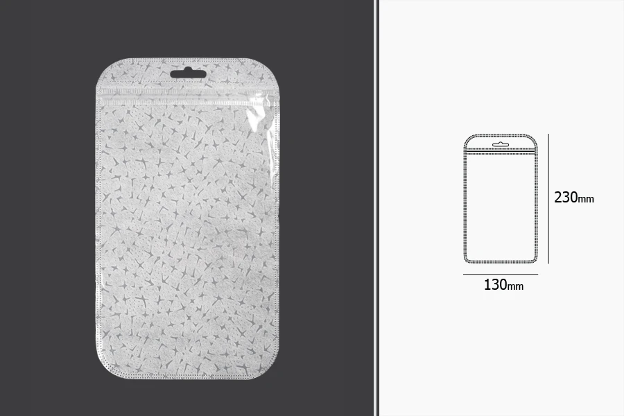 Sachets avec fermeture éclair 130 x 230 mm, dos non tissé, face transparente et eurohole - 50 pcs Sachets avec fermeture éclair 130 x 230 mm, dos non tissé, face transparente et eurohole - 50 pcs