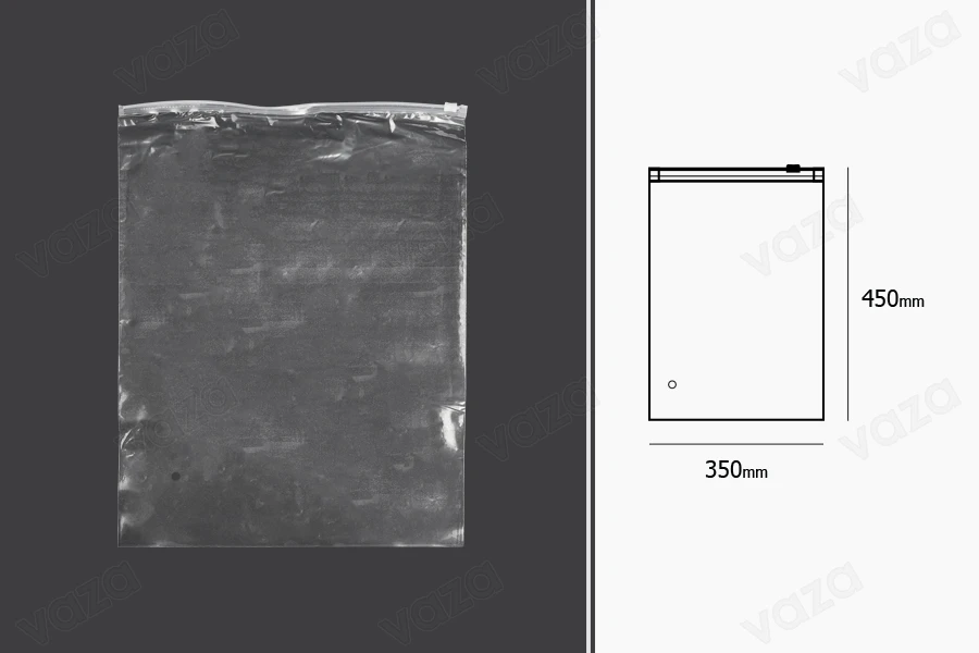 Σακουλάκια με κλείσιμο zip 350x450 mm πλαστικά, διαφανή - 50 τμχ Σακουλάκια με κλείσιμο zip 350x450 mm πλαστικά, διαφανή - 50 τμχ-εικόνα_διαστάσεις