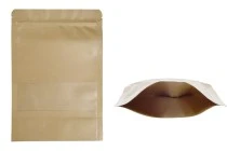 Σακουλάκια κραφτ τύπου Doy Pack 170x40x240 mm, με κλείσιμο "zip" και παράθυρο, εσωτερική και εξωτερική διάφανη επένδυση και δυνατότητα σφράγισης με θερμοκόλληση - 100 τμχ Σακουλάκια κραφτ τύπου Doy Pack 170x40x240 mm, με κλείσιμο "zip" και παράθυρο, εσωτερική και εξωτερική διάφανη επένδυση και δυνατότητα σφράγισης με θερμοκόλληση - 100 τμχ