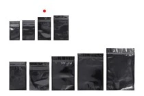 Sachets en aluminium avec fermeture éclair 90 x 160 mm, face avant transparente et possibilité de thermoscellage - 100 pcs