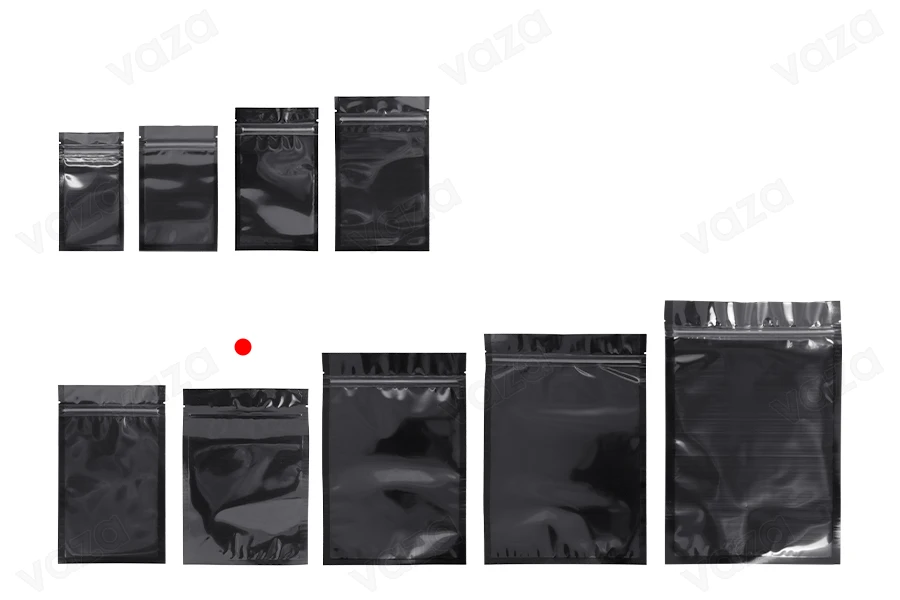 Σακουλάκια αλουμινίου με κλείσιμο "zip" 140x200 mm, διάφανη μπροστά πλευρά και δυνατότητα σφράγισης με θερμοκόλληση - 100 τμχ-εικόνα_σύνθεση