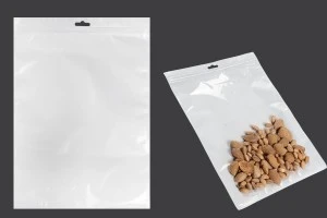 Σακουλάκια πλαστικά με κλείσιμο zip 250x350 mm, λευκή πίσω όψη, διάφανο μπροστά και τρύπα eurohole - 100 τμχ-1