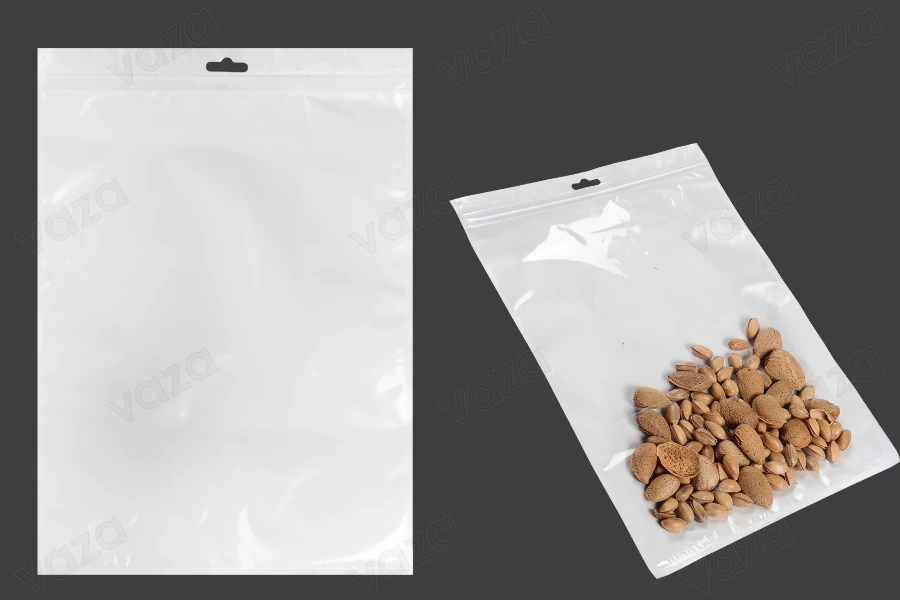 Σακουλάκια πλαστικά με κλείσιμο zip 250x350 mm, λευκή πίσω όψη, διάφανο μπροστά και τρύπα eurohole - 100 τμχ Σακουλάκια πλαστικά με κλείσιμο zip 250x350 mm, λευκή πίσω όψη, διάφανο μπροστά και τρύπα eurohole - 100 τμχ-εικόνα_προϊοντική
