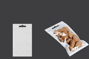 Σακουλάκια πλαστικά με κλείσιμο zip 80x138 mm, λευκή πίσω όψη, διάφανο μπροστά και τρύπα eurohole - 100 τμχ-1